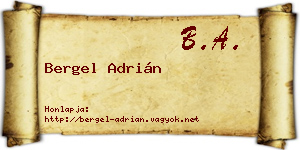 Bergel Adrián névjegykártya